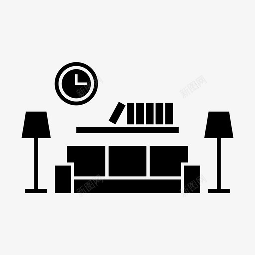 图书馆钟表家具svg_新图网 https://ixintu.com 图书馆 钟表 家具 室内 客厅 植物 室内设计