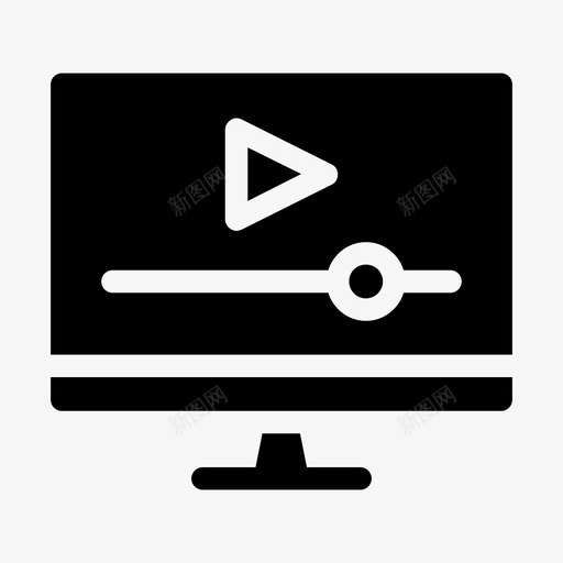 视频播放器电脑显示器svg_新图网 https://ixintu.com 视频 播放器 电脑 显示器 播放 按钮 屏幕 广告 填充