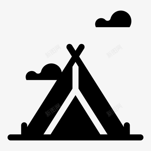 帐篷野营野营帐篷svg_新图网 https://ixintu.com 帐篷 野营 乡村 树林 户外活动