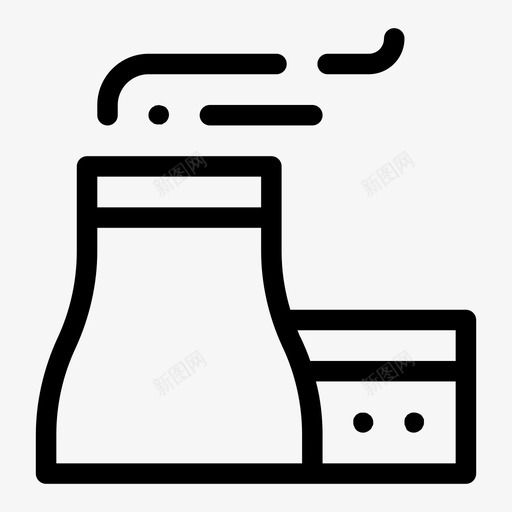 烟囱冷却塔核电站svg_新图网 https://ixintu.com 烟囱 冷却塔 核电站 核电 电厂 生态