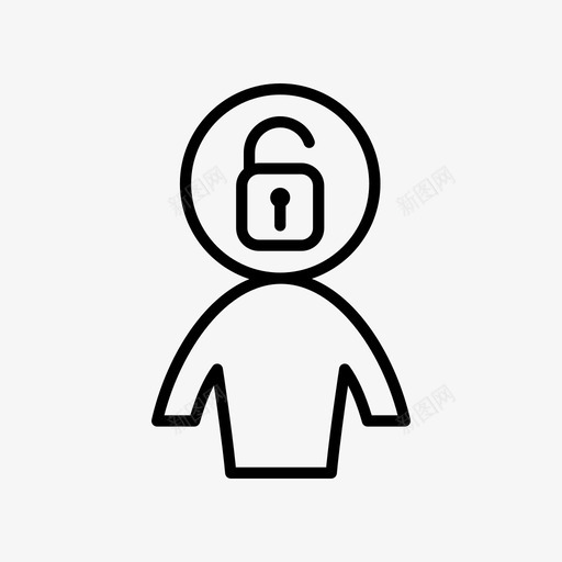 解锁用户头像人svg_新图网 https://ixintu.com 用户 解锁 头像 人人