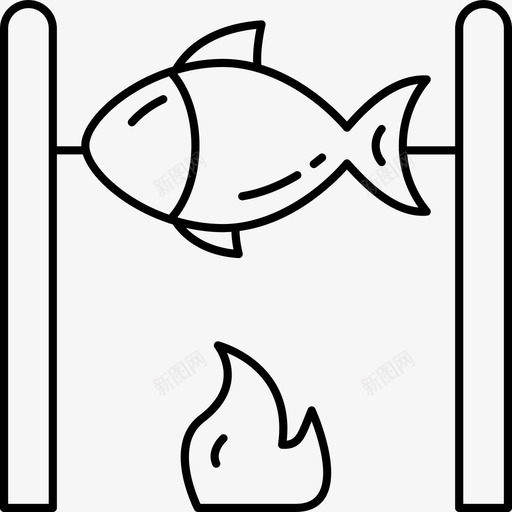烤鱼厨师火svg_新图网 https://ixintu.com 烤鱼 厨师 食物 钓鱼