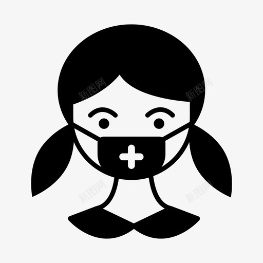 戴口罩的女孩电晕面罩svg_新图网 https://ixintu.com 戴口罩 口罩 女孩 电晕 面罩 流行病