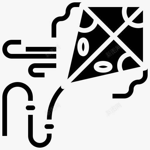 风筝飞游戏svg_新图网 https://ixintu.com 风筝 游戏 爱好 休闲 玩具 雕文