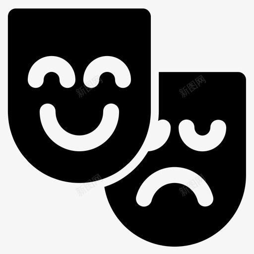 戏剧表演电影svg_新图网 https://ixintu.com 戏剧表演 电影 脸面 面具 艺术