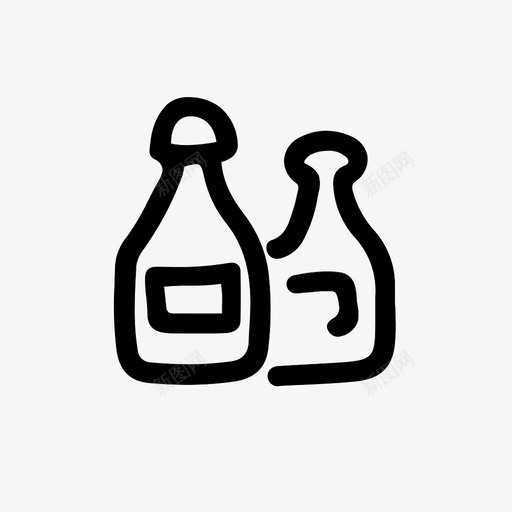 葡萄酒酒瓶香槟svg_新图网 https://ixintu.com 葡萄酒 酒瓶 香槟 饮料 手绘 婚礼
