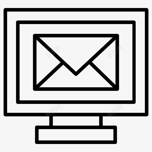 显示器电脑电子邮件svg_新图网 https://ixintu.com 显示器 电脑 电子邮件 信息 广告