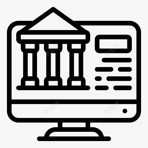 网上银行银行电脑svg_新图网 https://ixintu.com 网上银行 银行 电脑 互联网 网站 无现金 支付