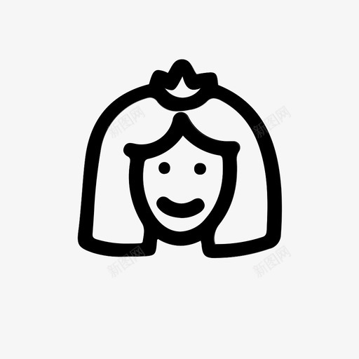 新娘女士女王svg_新图网 https://ixintu.com 婚礼 新娘 女士 女王 手绘