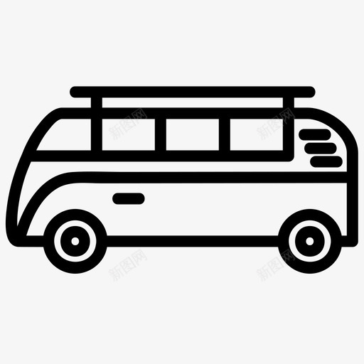 面包车嬉皮士交通svg_新图网 https://ixintu.com 面包车 嬉皮士 交通旅游 汽车 收集 概述