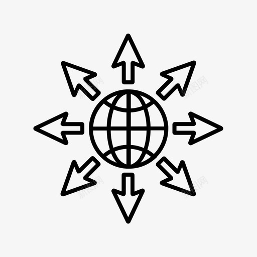 互联网箭头地球仪svg_新图网 https://ixintu.com 网络 互联网 箭头 地球仪