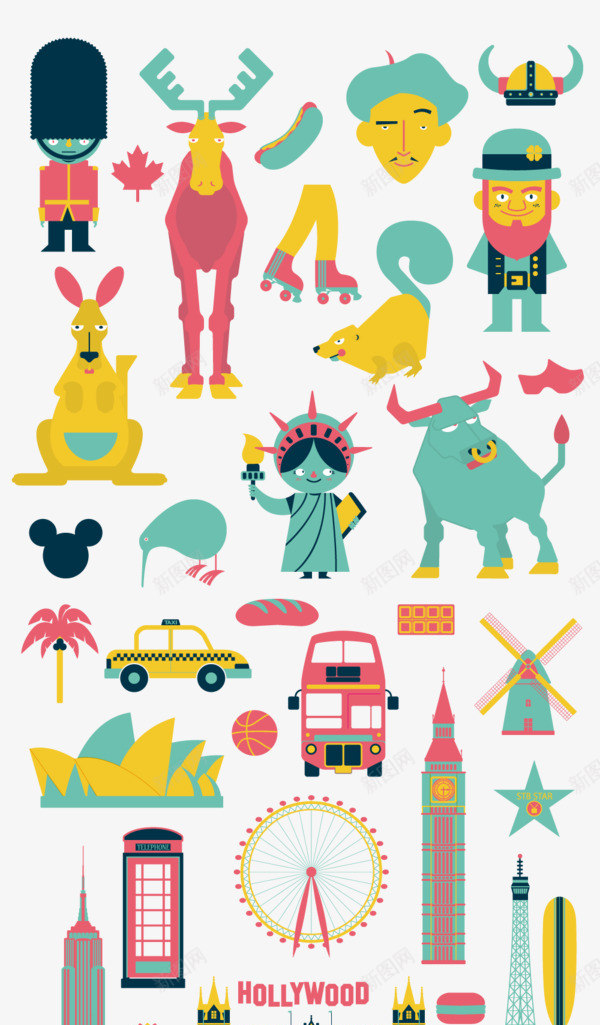 Illustrations from around the world涂城png免抠素材_新图网 https://ixintu.com 涂城