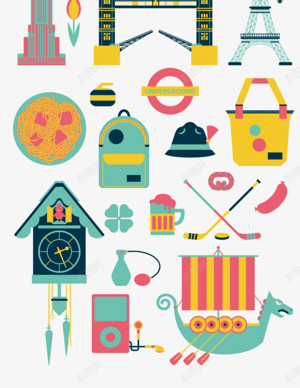 Illustrations from around the world涂城png免抠素材_新图网 https://ixintu.com 涂城