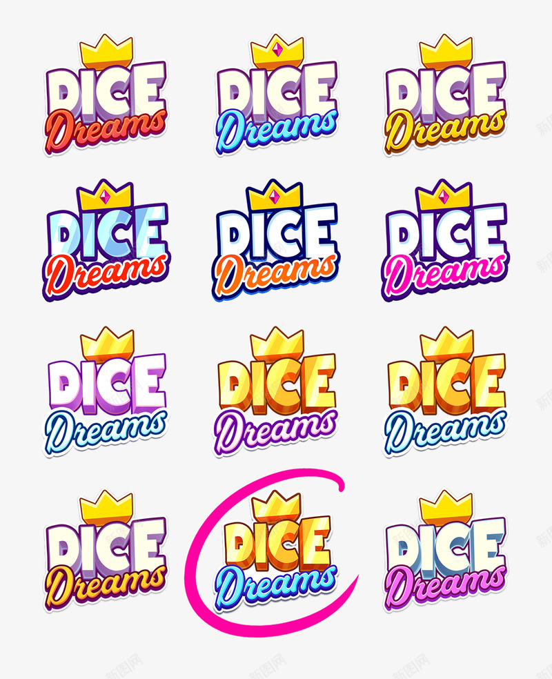 Dice Dreams Logotype Exploration and designing of logotype for Dice Dreams game by SuperPlay 图标png免抠素材_新图网 https://ixintu.com 图标