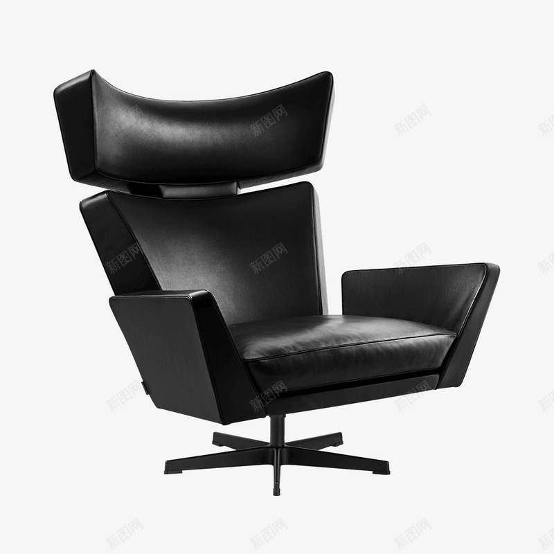 Oksen Leather Black Lacquered Base 扶手椅意品居xxpng免抠素材_新图网 https://ixintu.com 扶手 椅意 品居