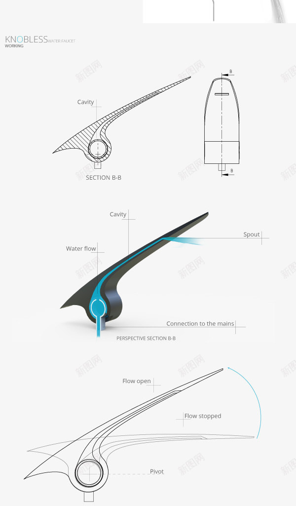 Knobless A water faucet redesign which does not have a knobrather the spout itself functions as a png免抠素材_新图网 https://ixintu.com