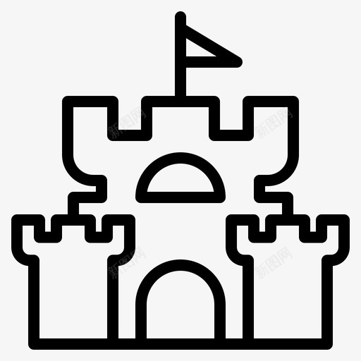 城堡沙滩大海svg_新图网 https://ixintu.com 沙滩 城堡 大海 旅游 夏季 系列 风格