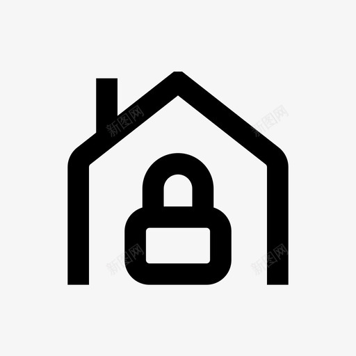 家庭安全安全之家家庭线64pxsvg_新图网 https://ixintu.com 安全 家庭 之家