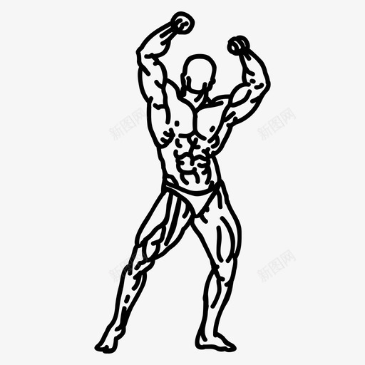 健美男人肌肉svg_新图网 https://ixintu.com 健美 男人 肌肉 六块