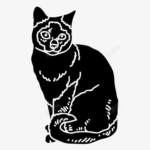 暹罗动物猫svg_新图网 https://ixintu.com 暹罗 动物 宠物