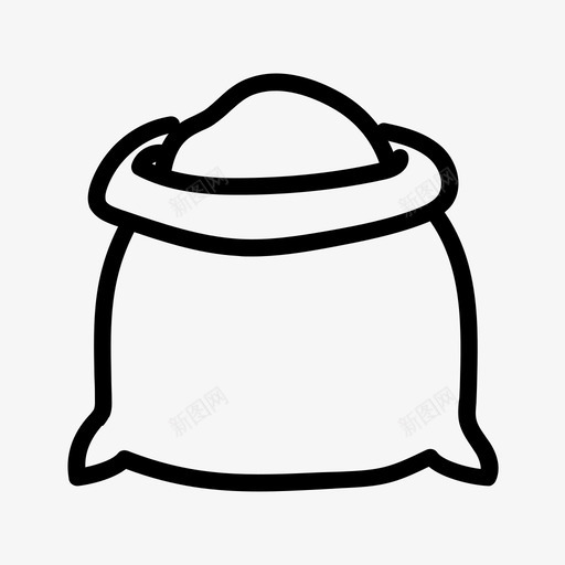 面粉袋谷类食品svg_新图网 https://ixintu.com 面粉 食品 谷类 粮食 大米 小麦 手绘 线型