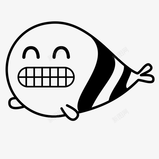 笑鱼快乐svg_新图网 https://ixintu.com 笑鱼 快乐 满足 微笑 条纹 情感