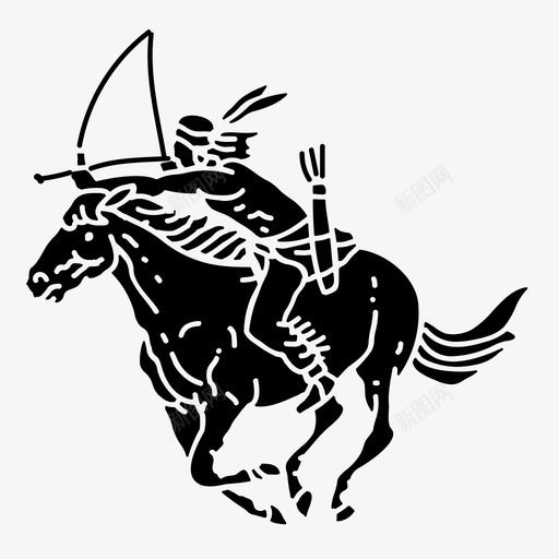 印地安人骑马人印地安人svg_新图网 https://ixintu.com 印地 安人 骑马 骑马人