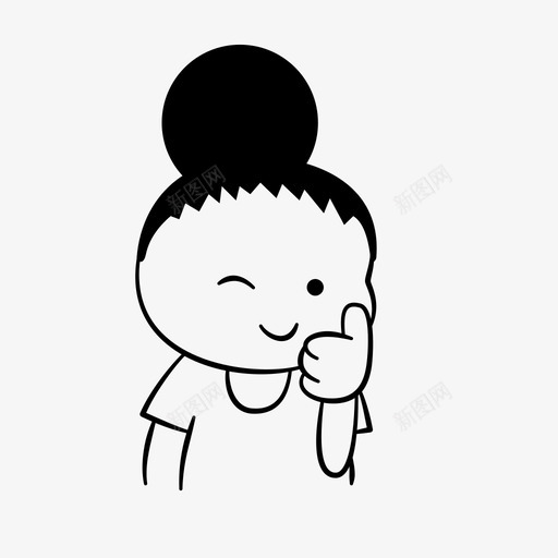 好吧女孩微笑svg_新图网 https://ixintu.com 小薇 好吧 女孩 微笑 眨眼 妈妈