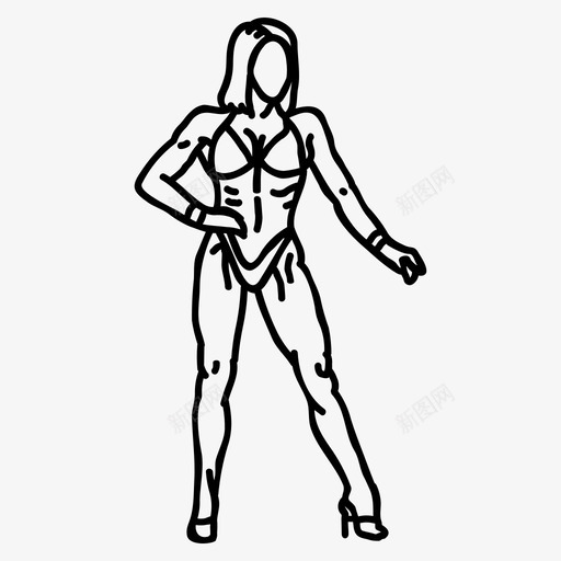 健美肌肉女人svg_新图网 https://ixintu.com 健美 肌肉 女人