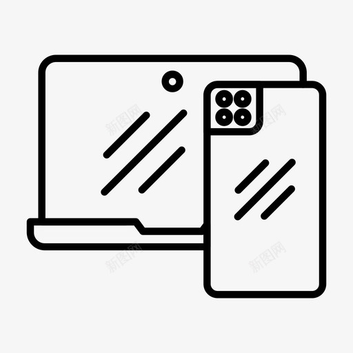 带电话的笔记本电脑计算机小工具svg_新图网 https://ixintu.com 带电 电话 笔记本 电脑 计算机 小工 工具 技术 屏幕