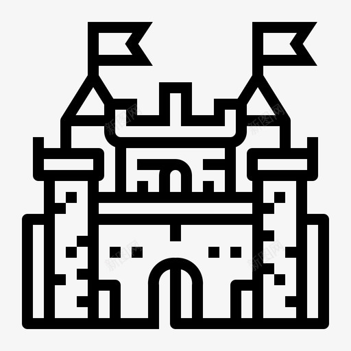 宫殿建筑物城堡svg_新图网 https://ixintu.com 位置 宫殿 建筑物 城堡 轮廓
