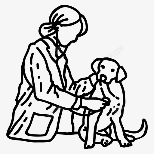 兽医动物医院狗svg_新图网 https://ixintu.com 兽医 动物 医院 女人