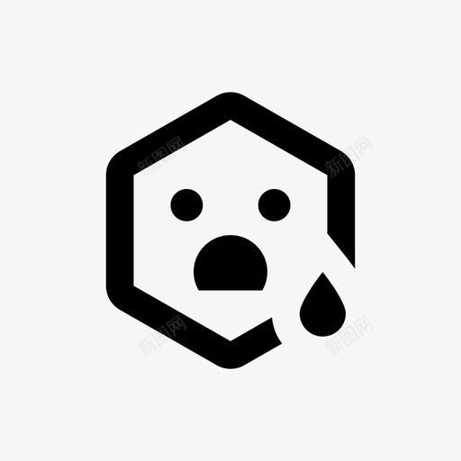哭哭的表情行六边形64pxsvg_新图网 https://ixintu.com 哭哭 哭的 表情 六边形