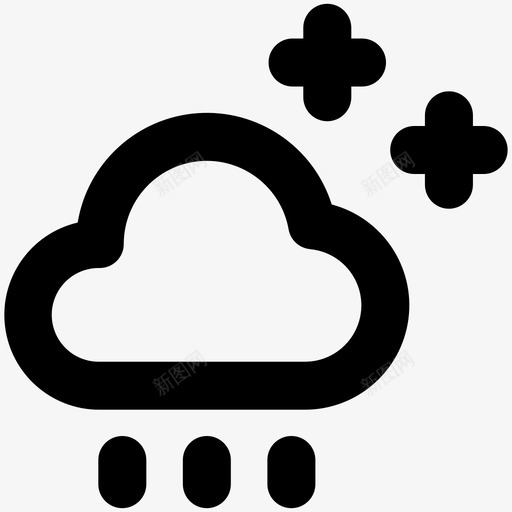 夜雨星星云天气svg_新图网 https://ixintu.com 雨夜 雨星 星云 天气
