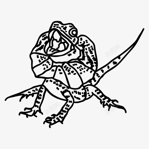 褶颈蜥蜴动物鬣蜥svg_新图网 https://ixintu.com 褶颈 蜥蜴 爬行动物 动物 鬣蜥