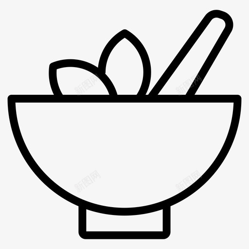 阿育吠陀阿育吠陀药手工svg_新图网 https://ixintu.com 阿育 吠陀 手工 草药 研钵 天然药物 健康饮食