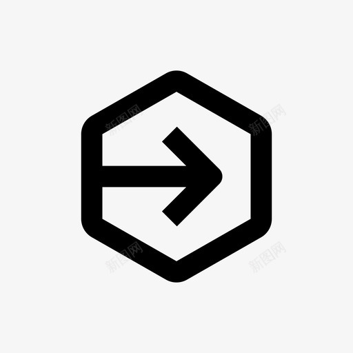 下一步箭头徽章svg_新图网 https://ixintu.com 六边形 下一步 箭头 徽章 右线 形状