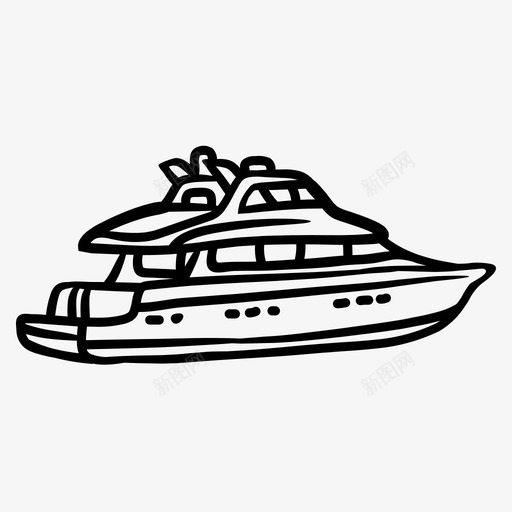 游艇船游轮svg_新图网 https://ixintu.com 游艇 游轮 帆船 船船 图标