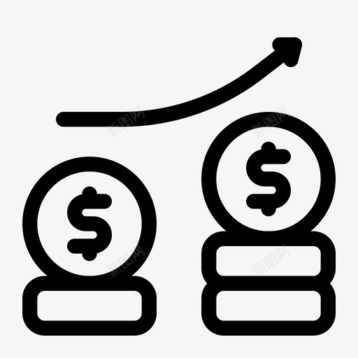 增长商业硬币svg_新图网 https://ixintu.com 增长 商业 硬币 美元 元人 金融和 融和 货币