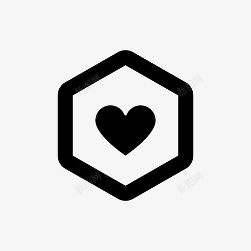 喜欢喜欢按钮线条六边形64pxsvg_新图网 https://ixintu.com 喜欢 按钮 线条 六边形