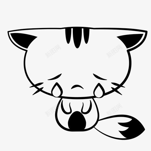 哭猫伤心svg_新图网 https://ixintu.com 哭猫 伤心 眼泪 不开 开心