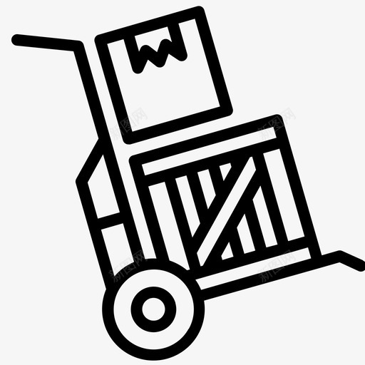 箱车送货手推车svg_新图网 https://ixintu.com 送货 物流 车箱 手推车 第二