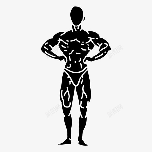 健美男人肌肉svg_新图网 https://ixintu.com 健美 男人 肌肉