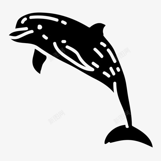 海豚水生动物海洋svg_新图网 https://ixintu.com 水生 动物 海豚 海洋 水下 固体