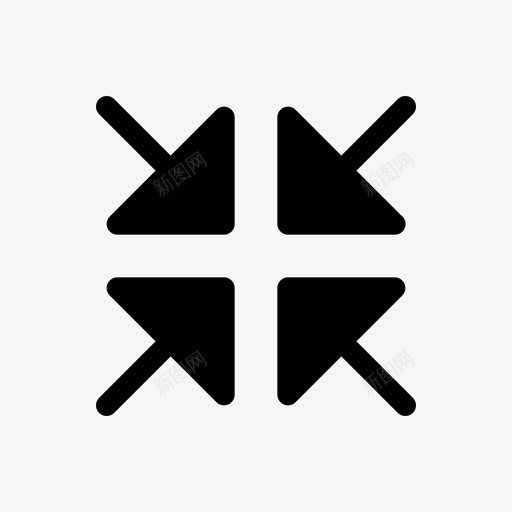 最小化箭头基本svg_新图网 https://ixintu.com 基本 用户界面 最小化 箭头 正方形 图示