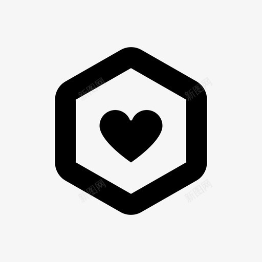 爱情徽章心爱情标志svg_新图网 https://ixintu.com 爱情 徽章 心爱 标志 六边形
