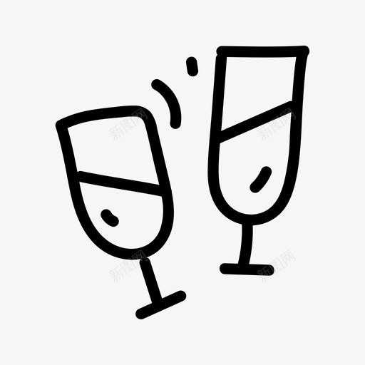 喝酒干杯友谊svg_新图网 https://ixintu.com 喝酒 干杯 友谊 杯子 新年 派对