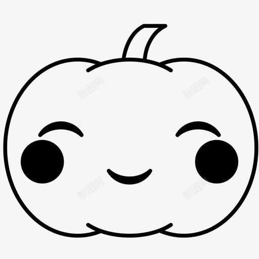 害羞表情符号快乐svg_新图网 https://ixintu.com 南瓜 害羞 表情 符号 快乐 微笑