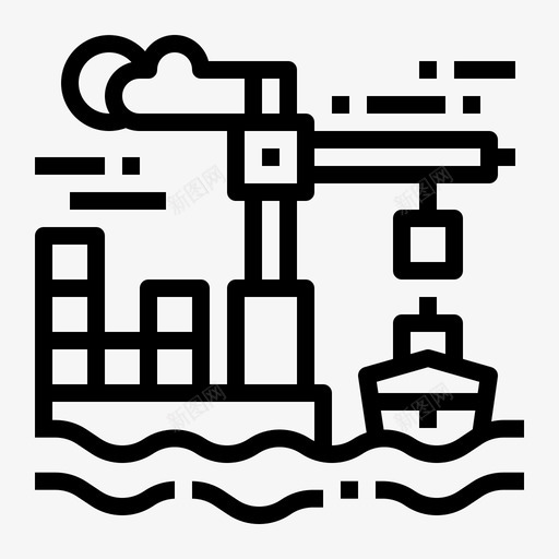 港口建筑物位置svg_新图网 https://ixintu.com 位置 港口 建筑物 运输 轮廓