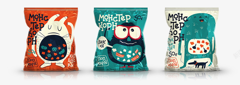 MonstercornPopcornpackPopcornpackforquotOldVikingquotTM手绘包装设计png免抠素材_新图网 https://ixintu.com 手绘 包装设计
